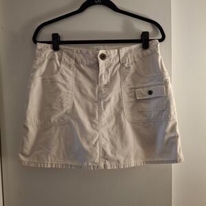 Cream Colored Women's Cargo Button-Front Skort